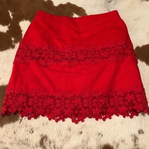 Red J. Crew Skirt - Size 0